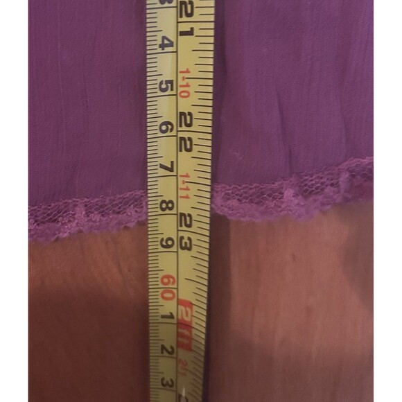VTG Y2K Tailor B Moss Sheer Purple Blouse-Lace-Tie‎ Sleeve-Sz S-Fairy-Whimsigoth - Picture 8 of 10